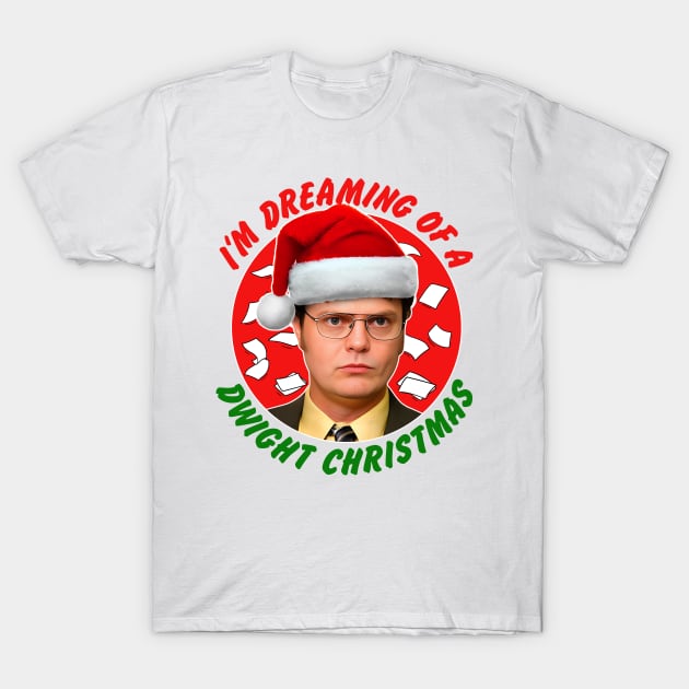 I'm Dreaming Of A Dwight Christmas T-Shirt by darklordpug